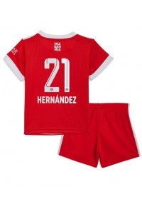 Fotbalové Dres Bayern Munich Lucas Hernandez #21 Dětské Domácí Oblečení 2022-23 Krátký Rukáv (+ trenýrky)